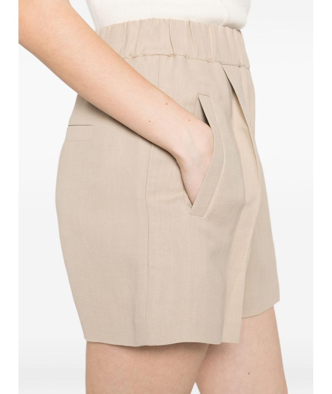 BRUNELLO CUCINELLI Бежевые льняные шорты, фото 5