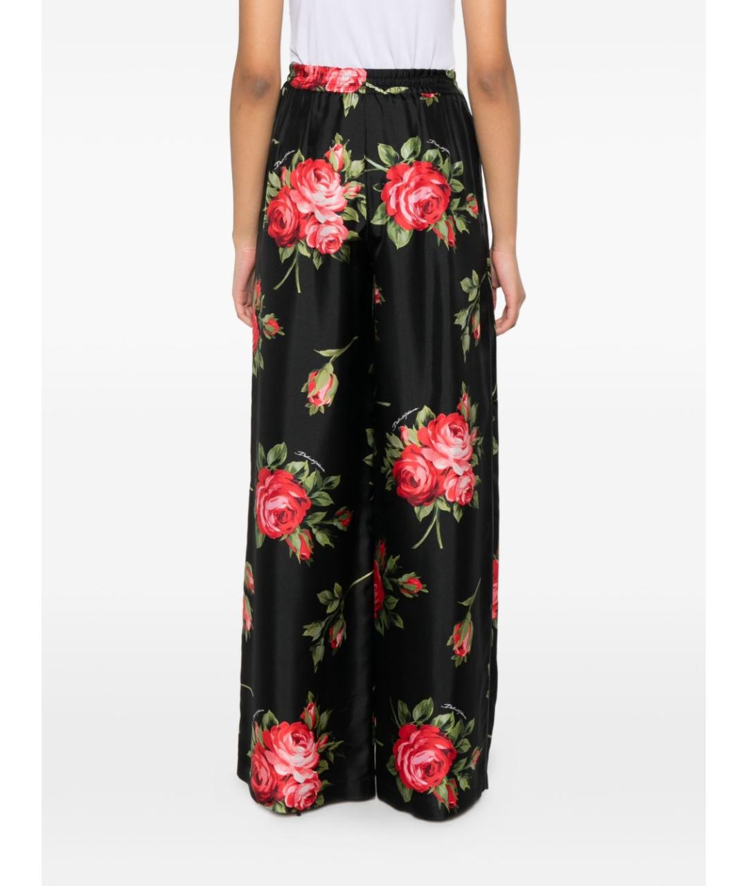 DOLCE&GABBANA Мульти шелковые прямые брюки, фото 2