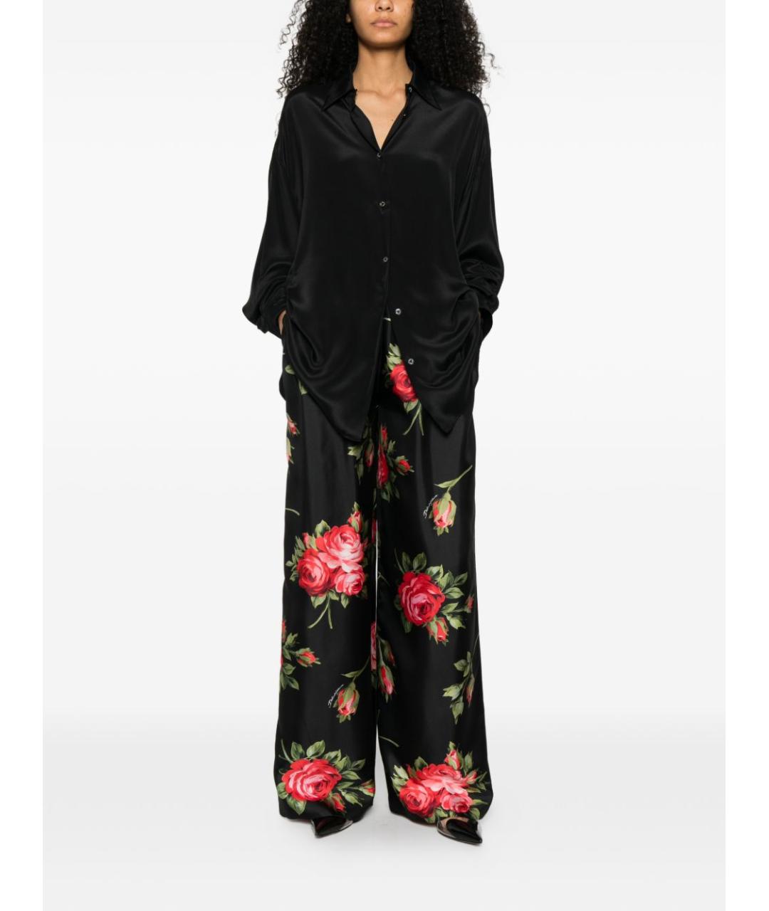 DOLCE&GABBANA Мульти шелковые прямые брюки, фото 4