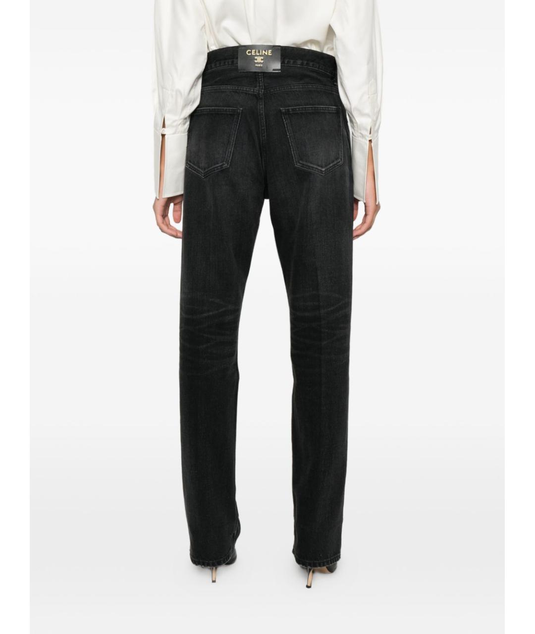 CELINE Черные хлопковые прямые джинсы, фото 3