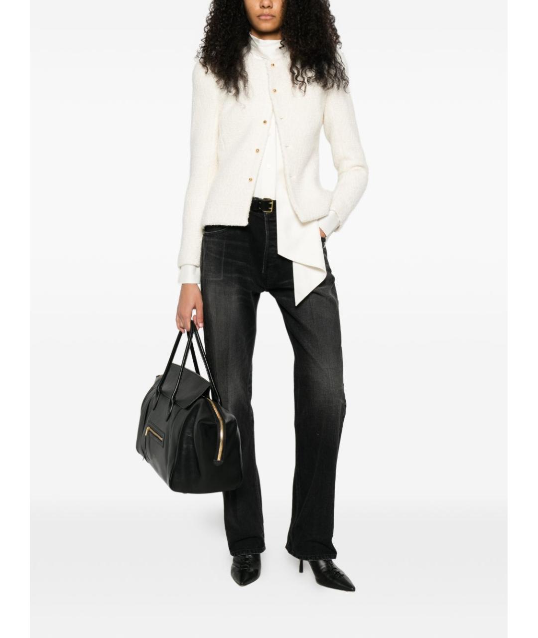 CELINE Черные хлопковые прямые джинсы, фото 4