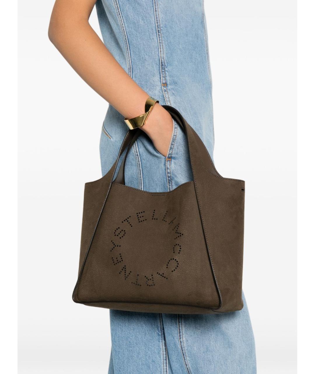 STELLA MCCARTNEY Коричневая синтетическая сумка тоут, фото 3