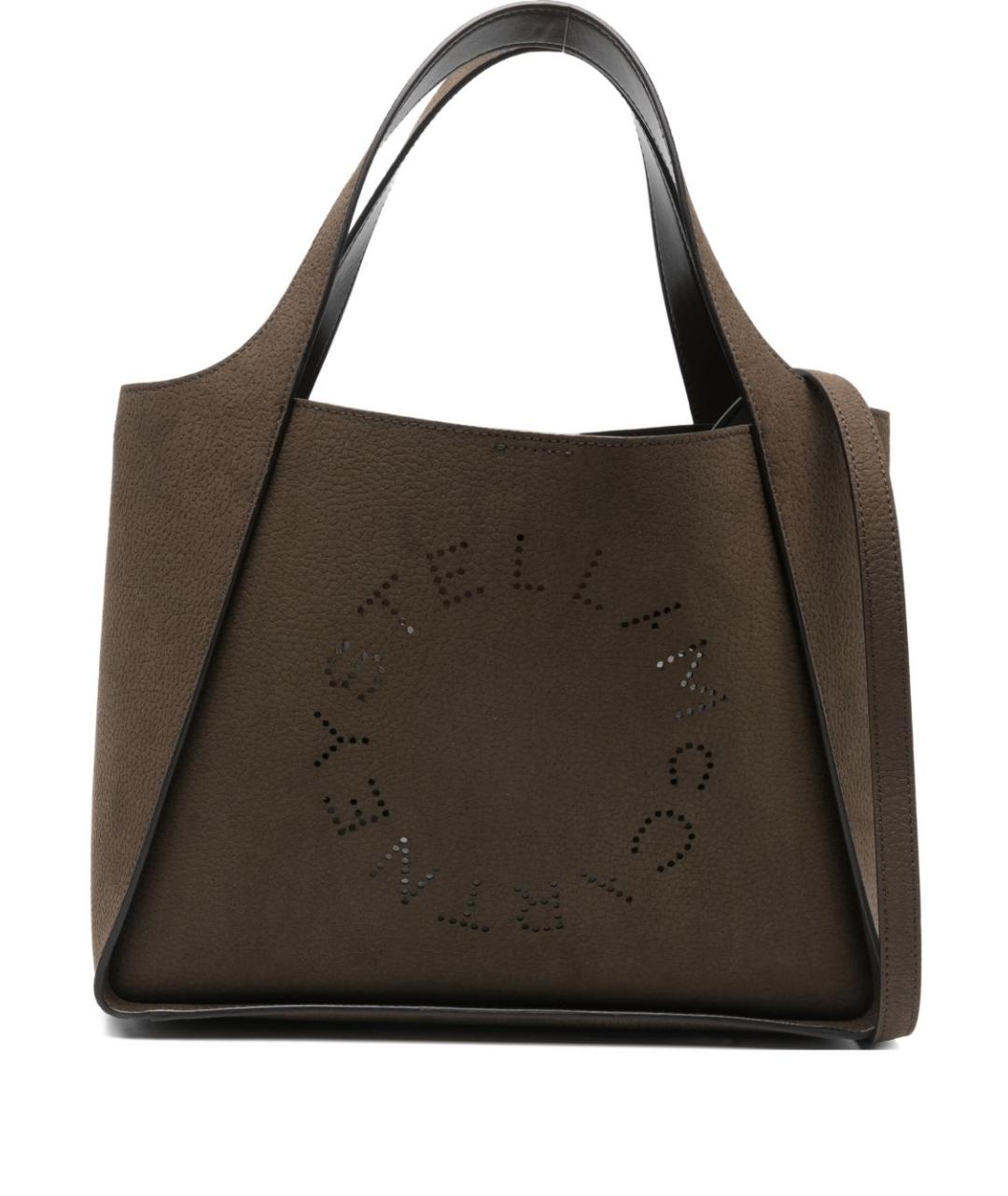 STELLA MCCARTNEY Коричневая синтетическая сумка тоут, фото 1