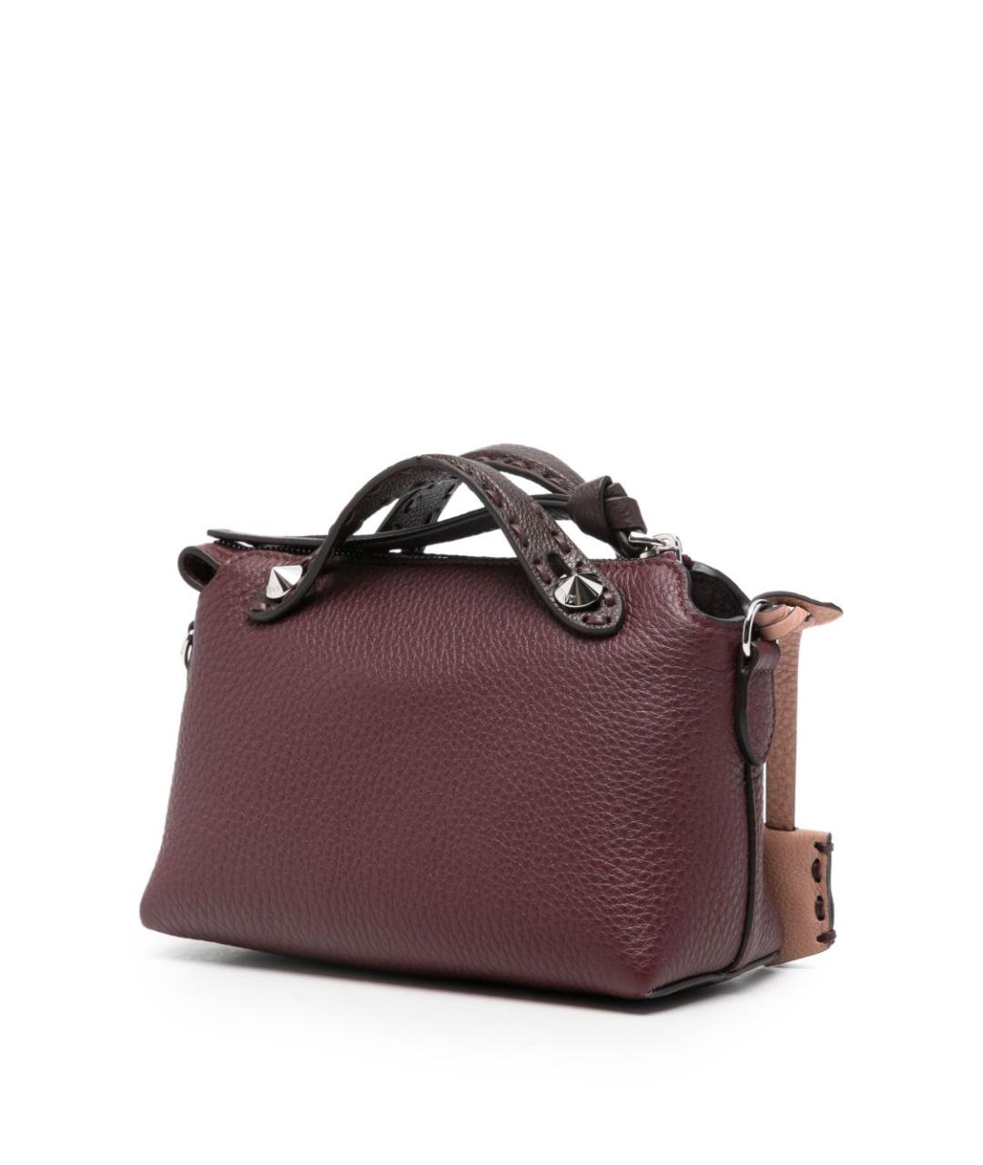 FENDI Бордовая кожаная сумка через плечо, фото 4