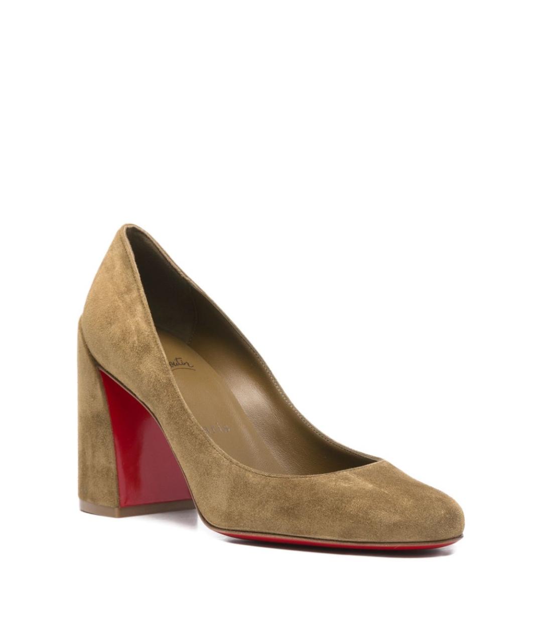 CHRISTIAN LOUBOUTIN Коричневые замшевые туфли, фото 2