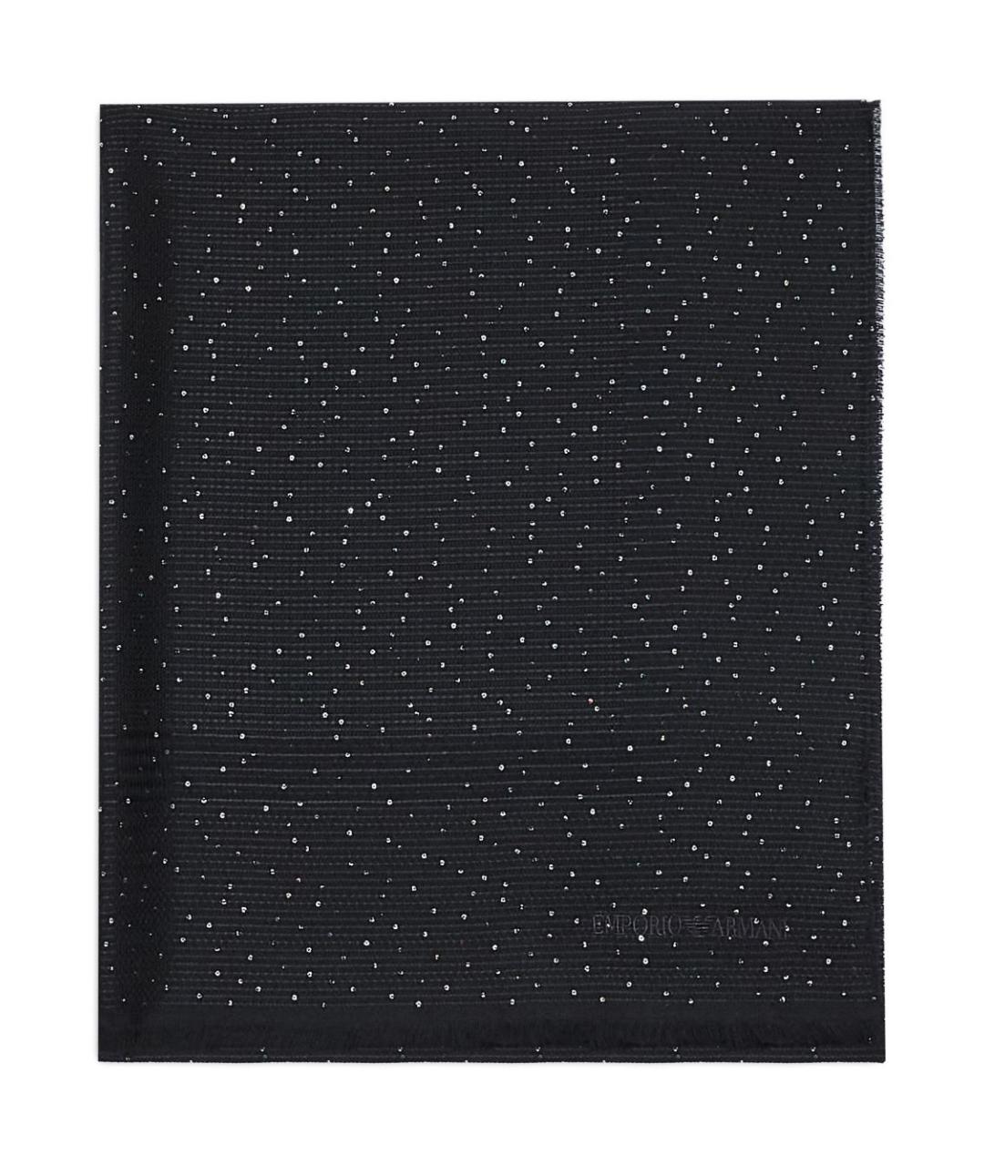 EMPORIO ARMANI Черный шерстяной шарф, фото 1