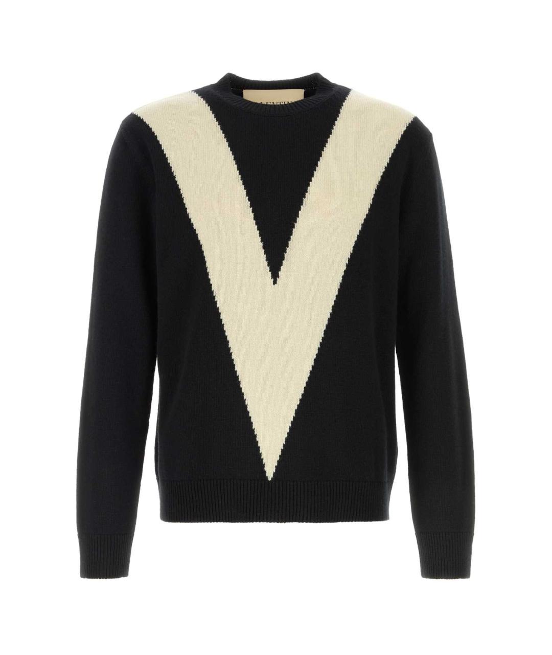 VALENTINO Черный шерстяной джемпер / свитер, фото 1