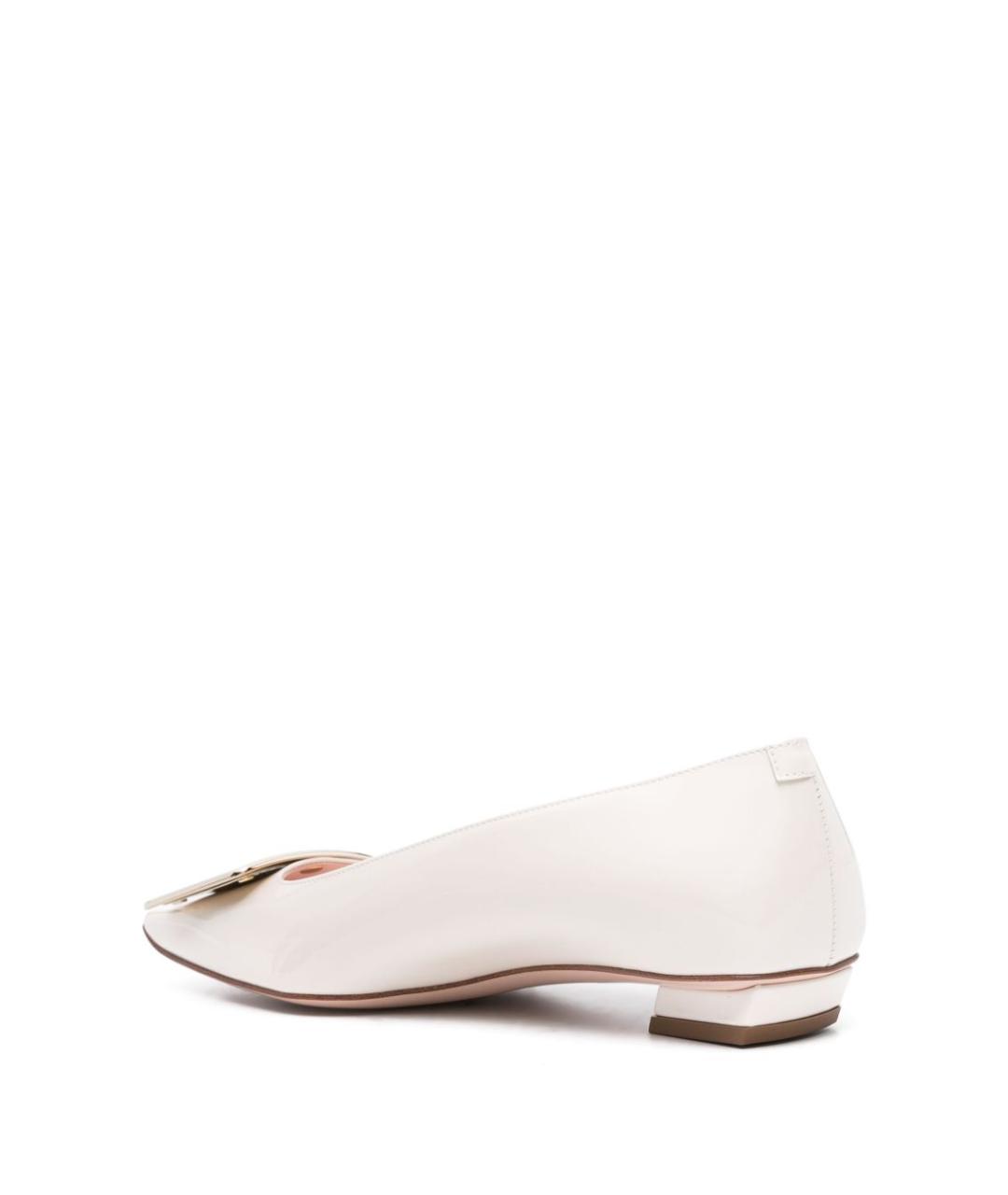 ROGER VIVIER Белые кожаные балетки, фото 3