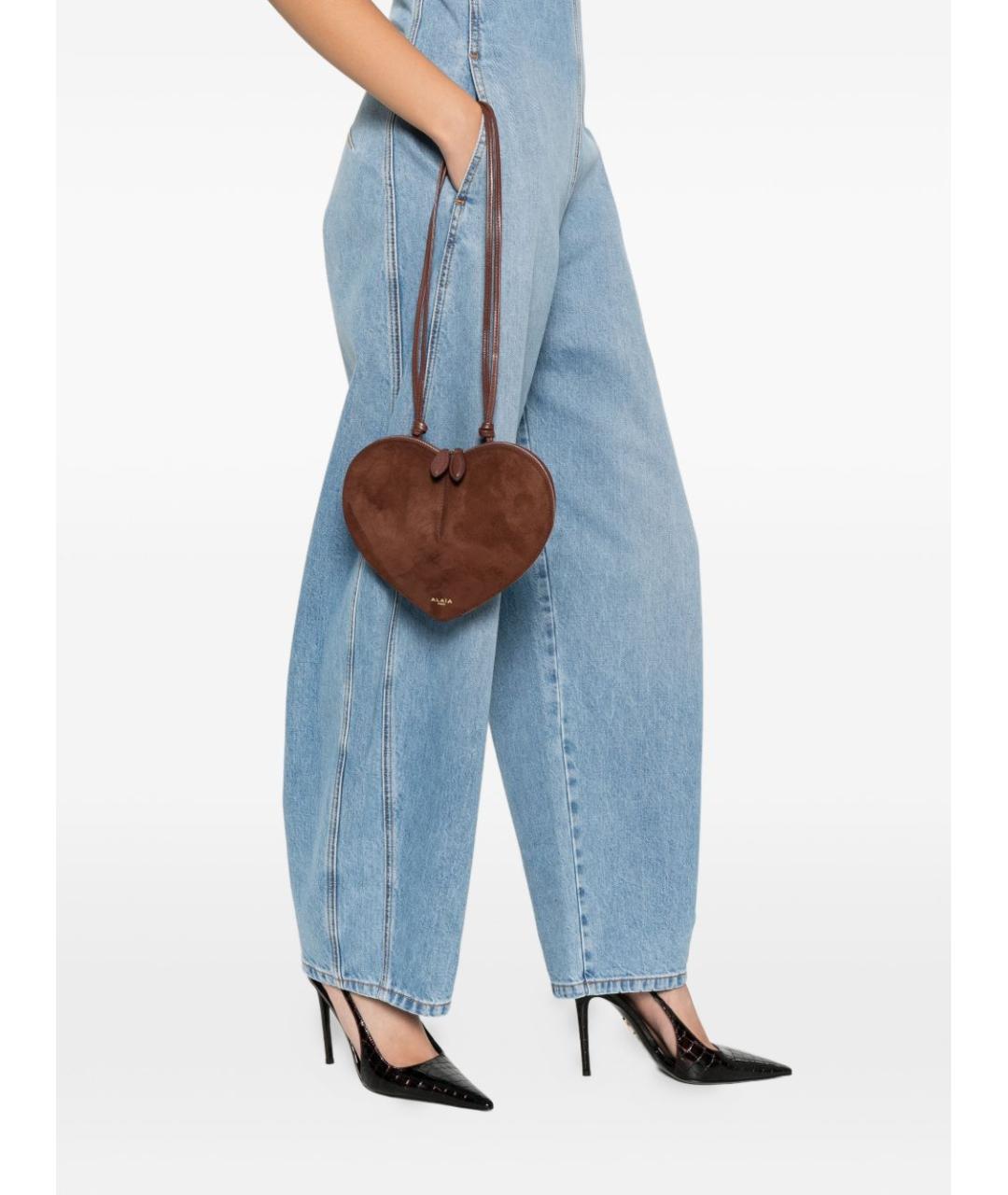 ALAIA Коричневая замшевая сумка через плечо, фото 2