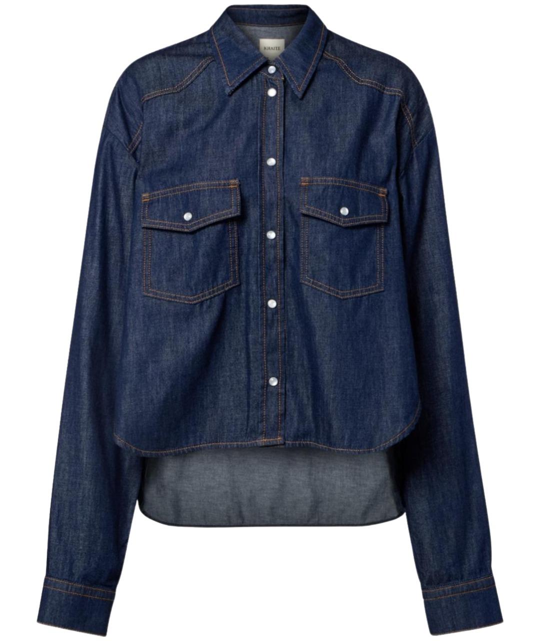 KHAITE Синяя хлопковая рубашка, фото 1
