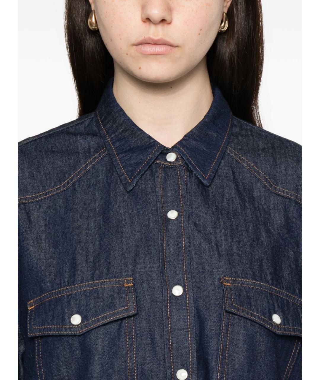 KHAITE Синяя хлопковая рубашка, фото 3