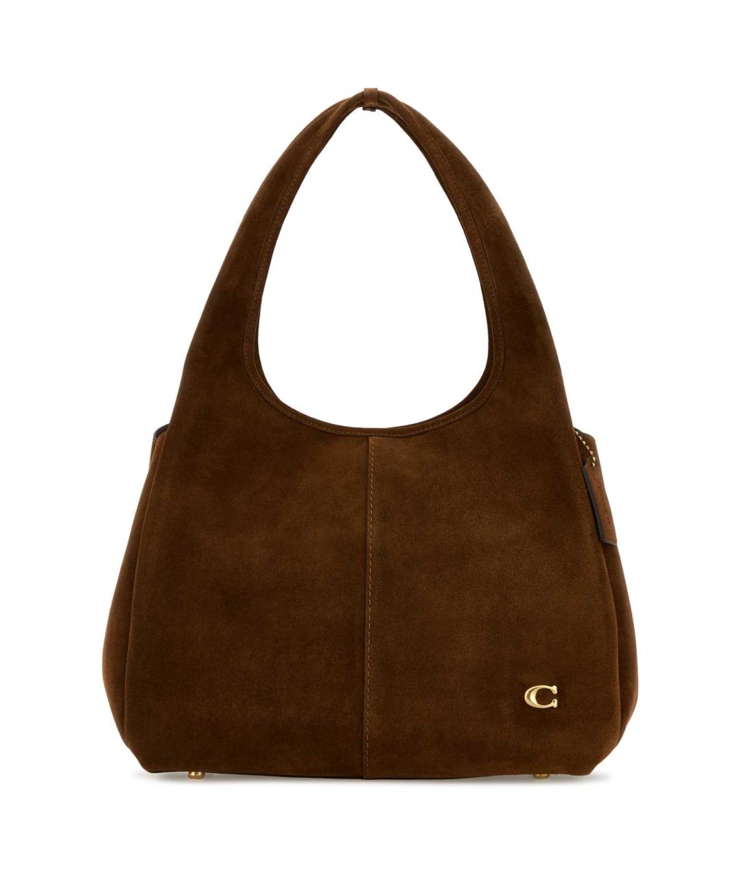 COACH Коричневая замшевая сумка через плечо, фото 1