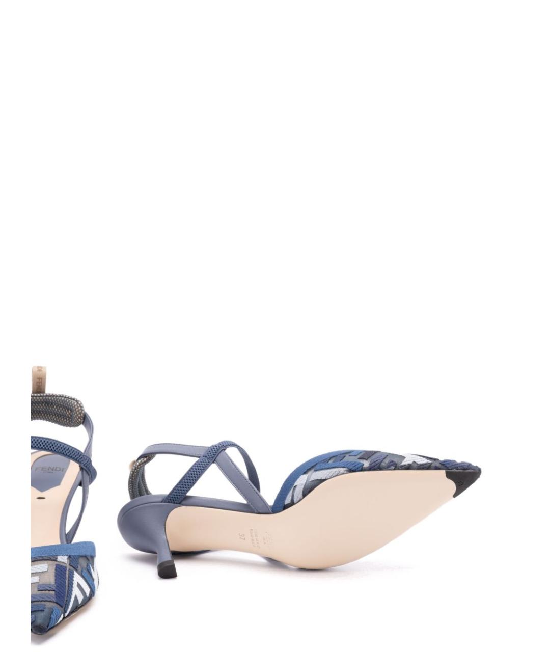 FENDI Синие текстильные туфли, фото 4