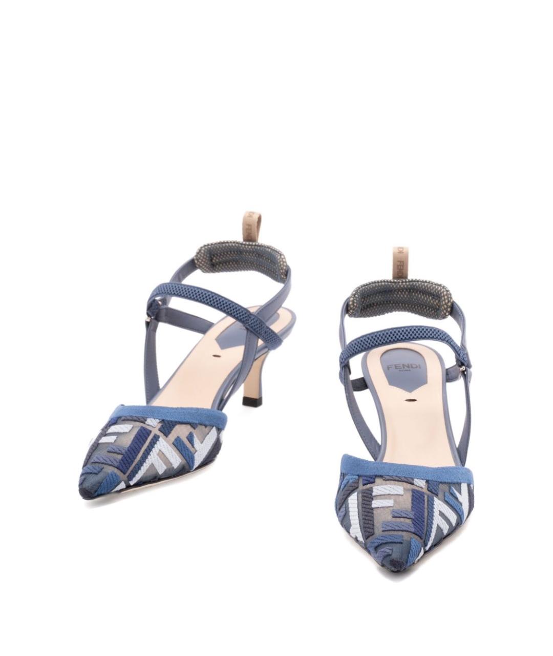 FENDI Синие текстильные туфли, фото 3