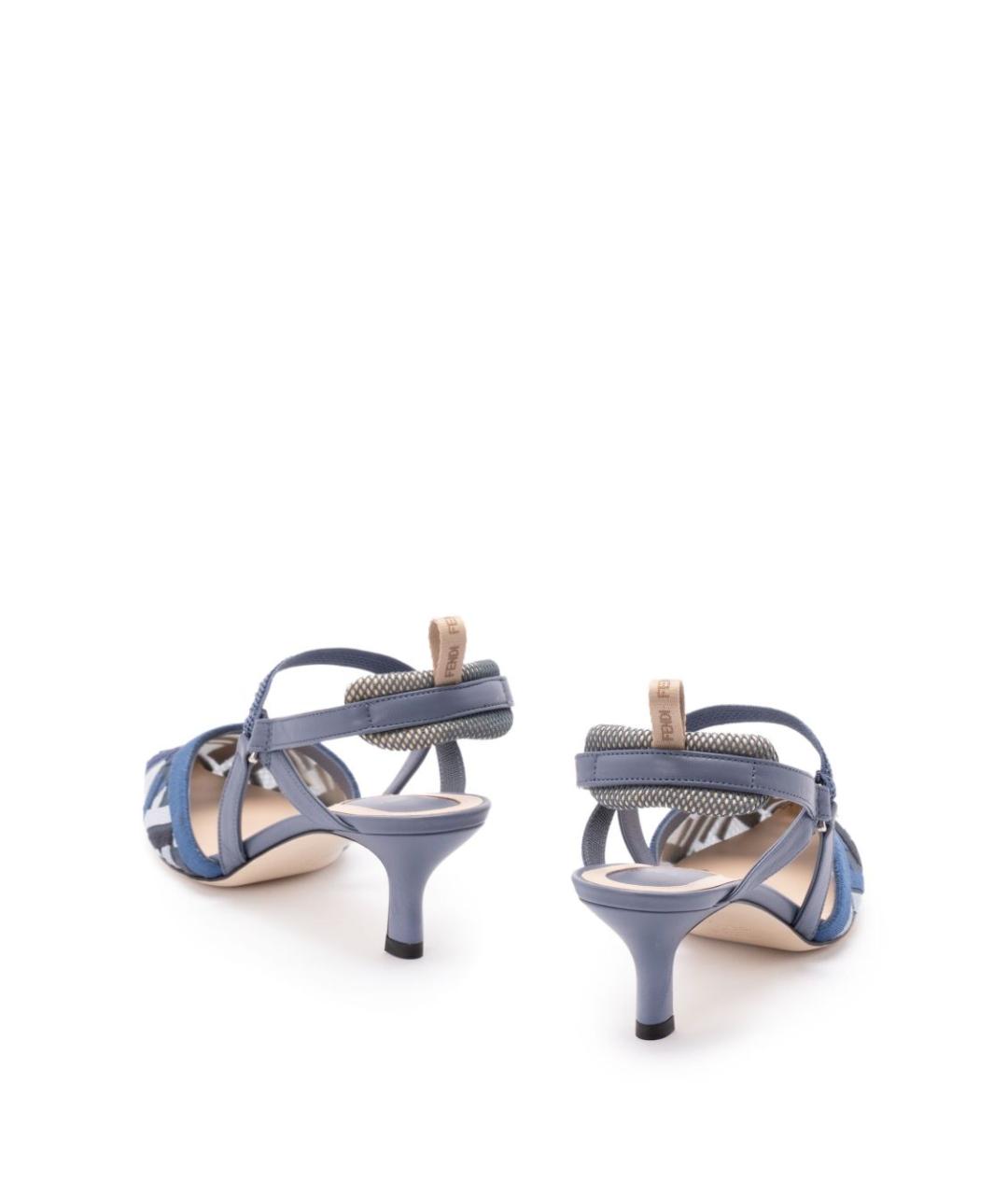 FENDI Синие текстильные туфли, фото 5