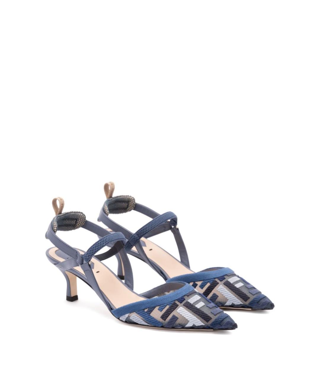 FENDI Синие текстильные туфли, фото 2