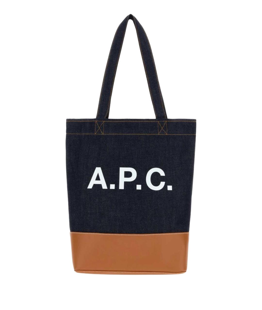 A.P.C. Синяя тканевая сумка тоут, фото 1