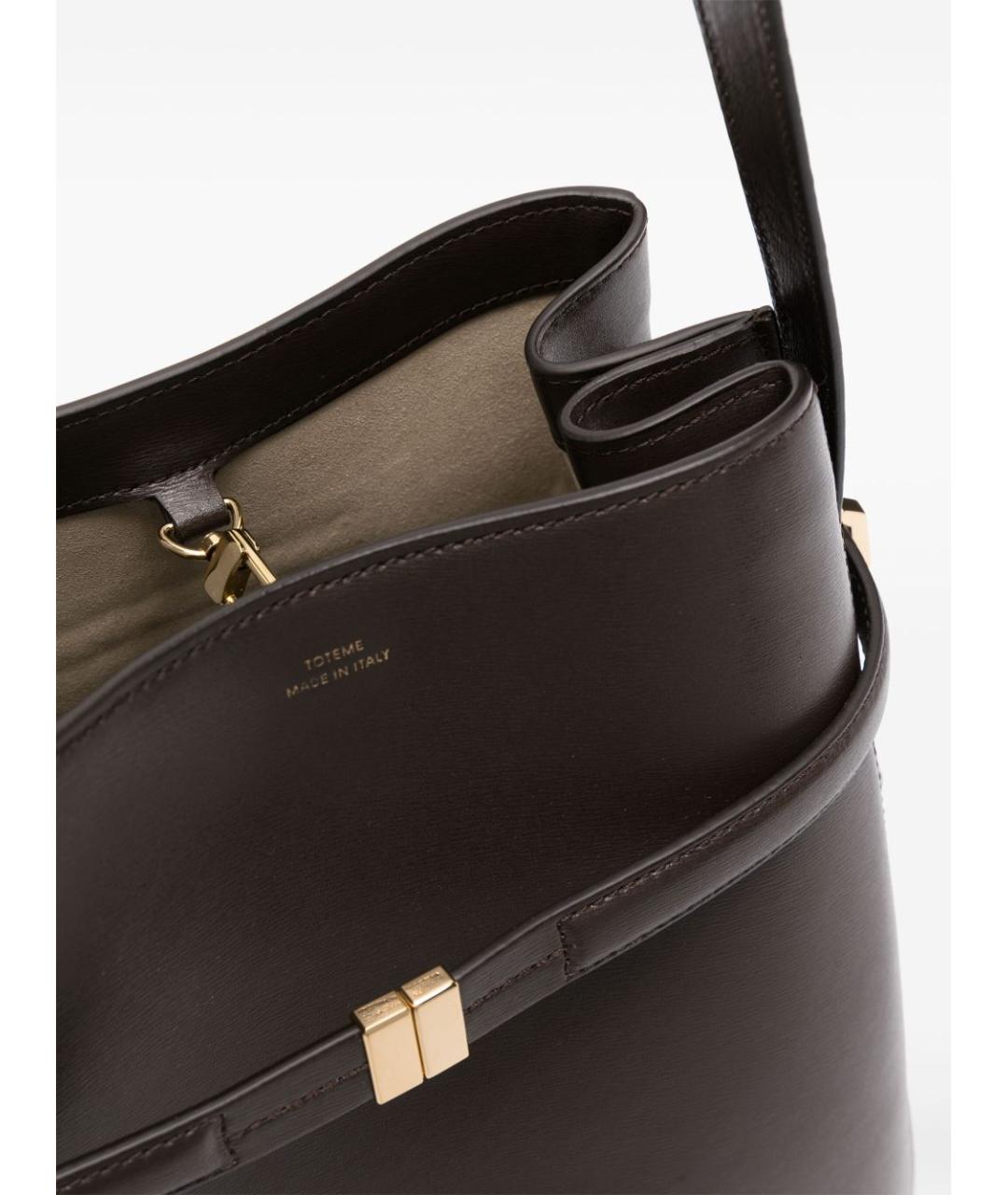 TOTEME Коричневая кожаная сумка с короткими ручками, фото 2