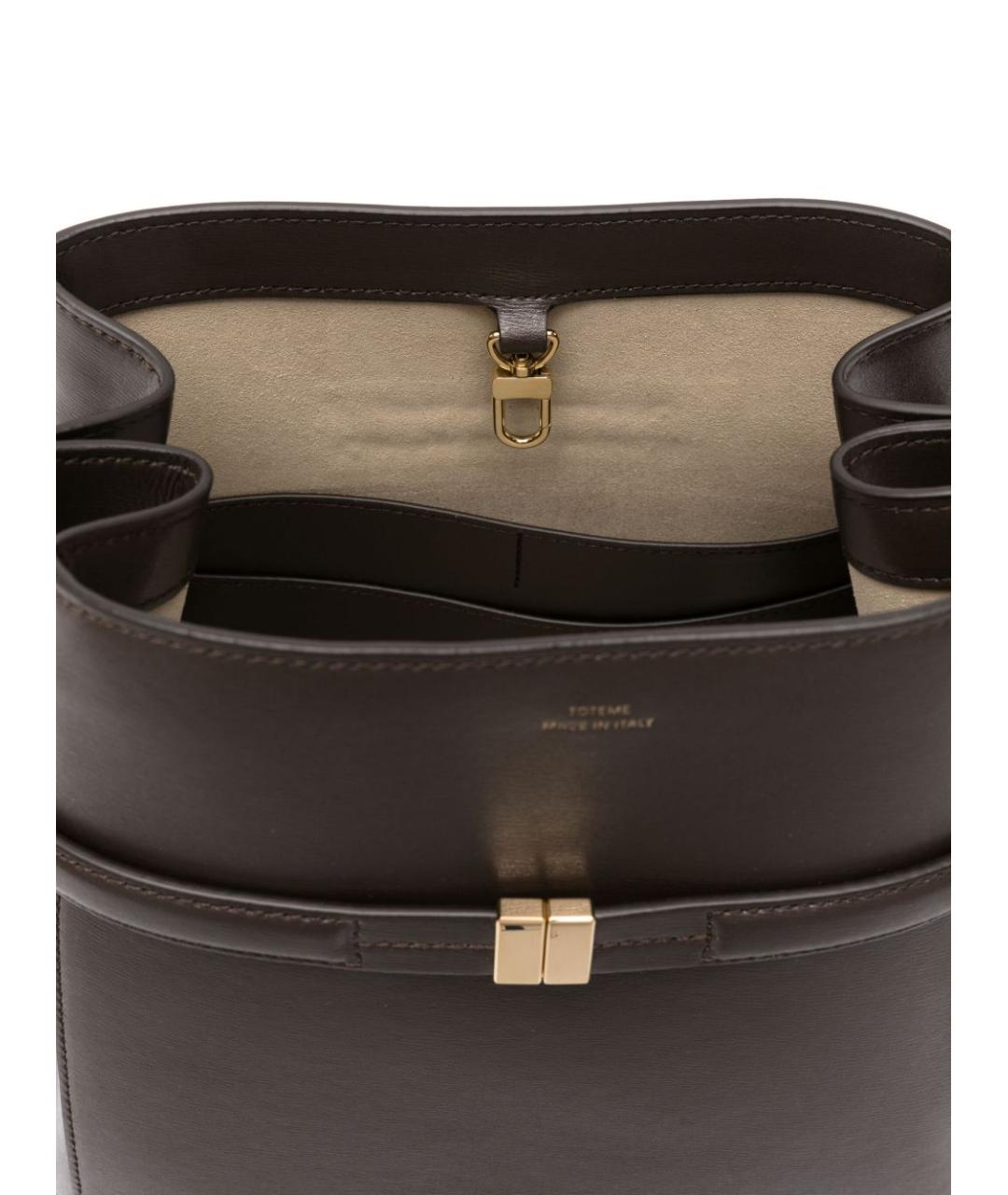 TOTEME Коричневая кожаная сумка с короткими ручками, фото 4