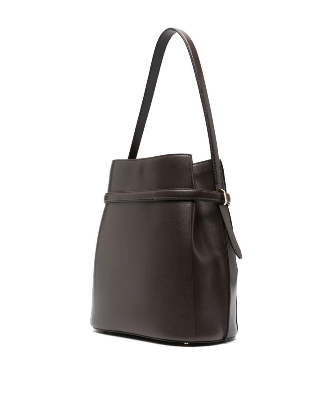 TOTEME Коричневая кожаная сумка с короткими ручками, фото 3