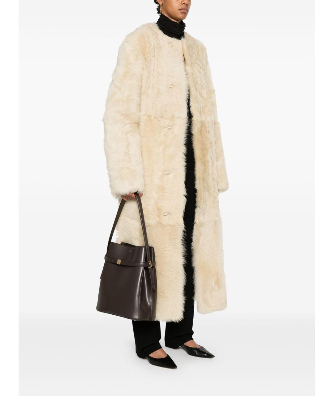 TOTEME Коричневая кожаная сумка с короткими ручками, фото 5