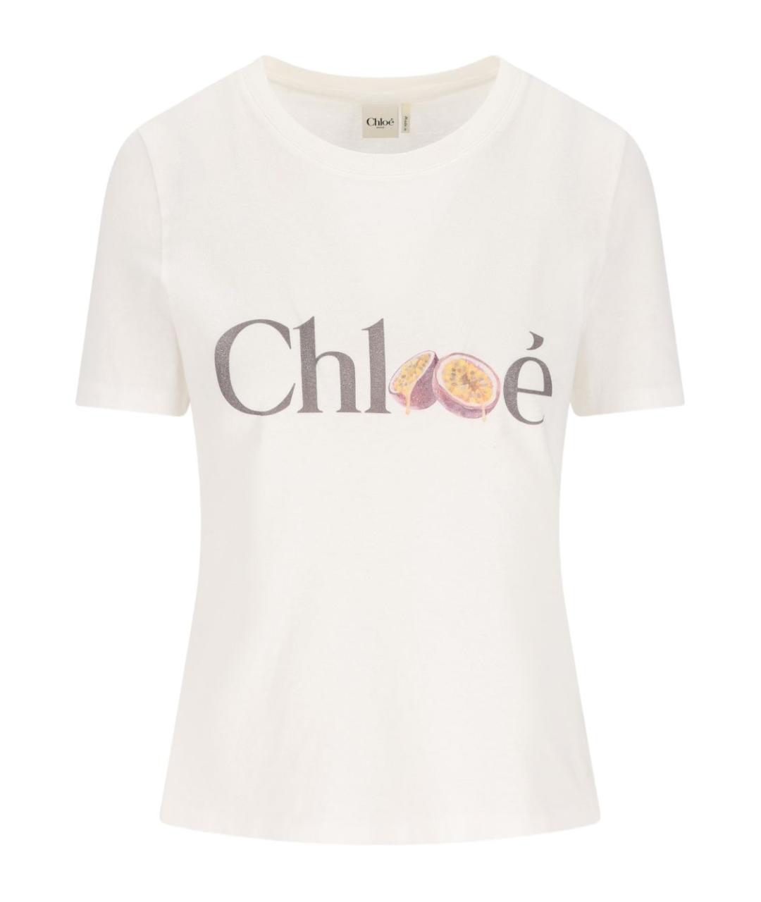 CHLOE Белая хлопковая футболка, фото 1