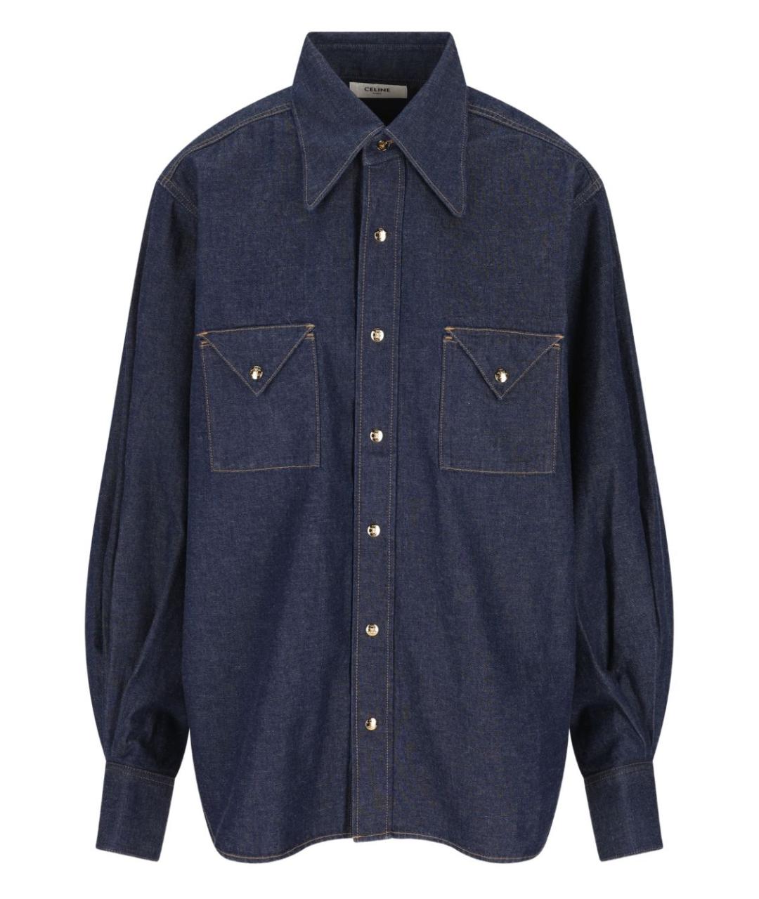 CELINE Синяя хлопковая рубашка, фото 1