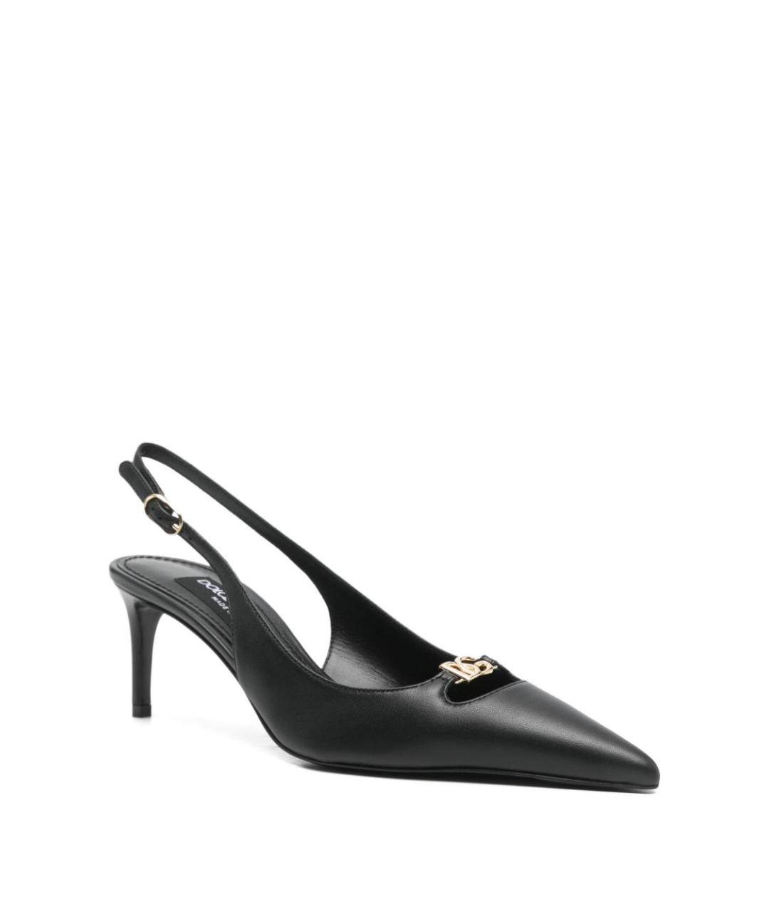 DOLCE&GABBANA Черные кожаные туфли, фото 3