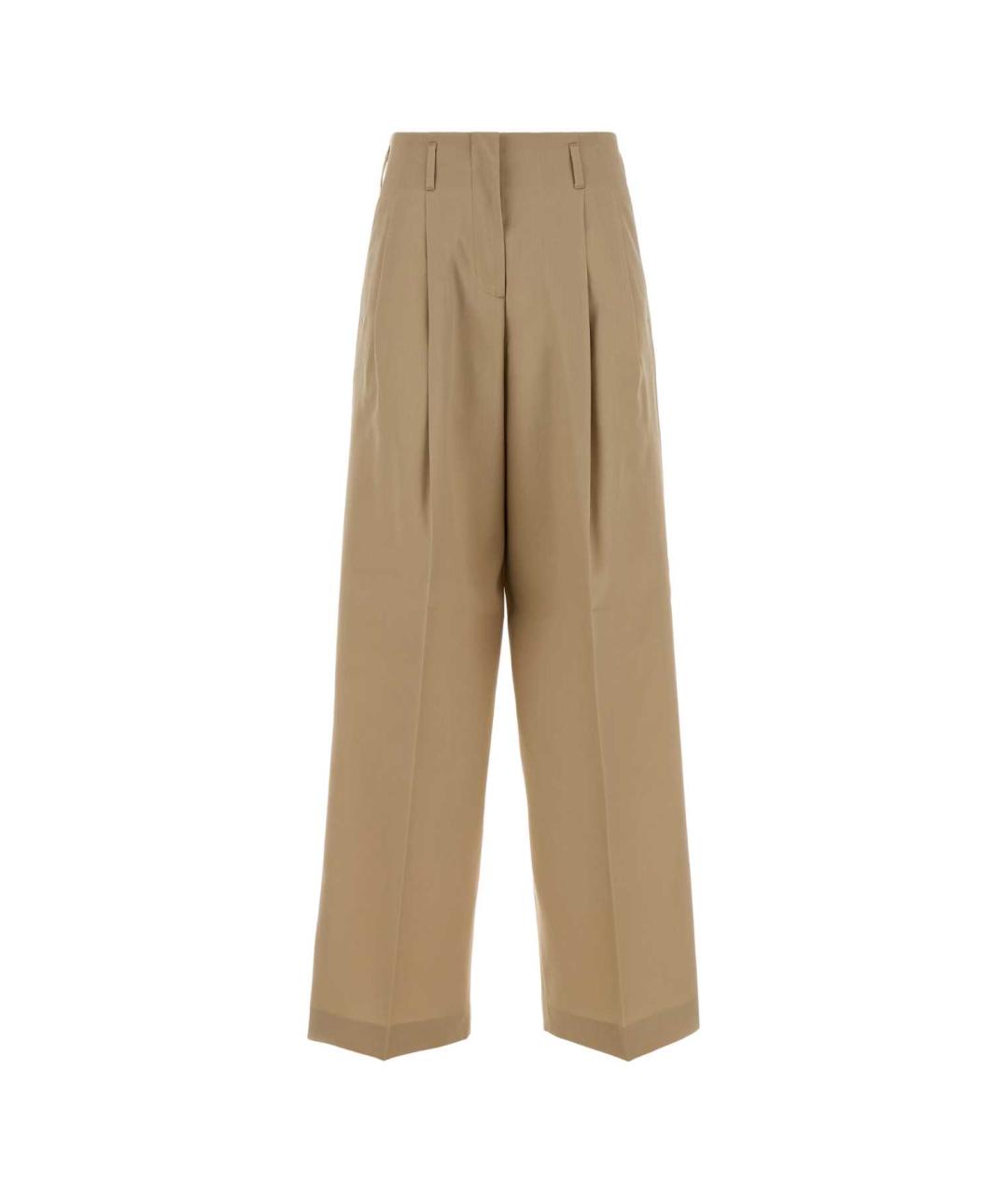 GOLDEN GOOSE DELUXE BRAND Бежевые шерстяные прямые брюки, фото 1