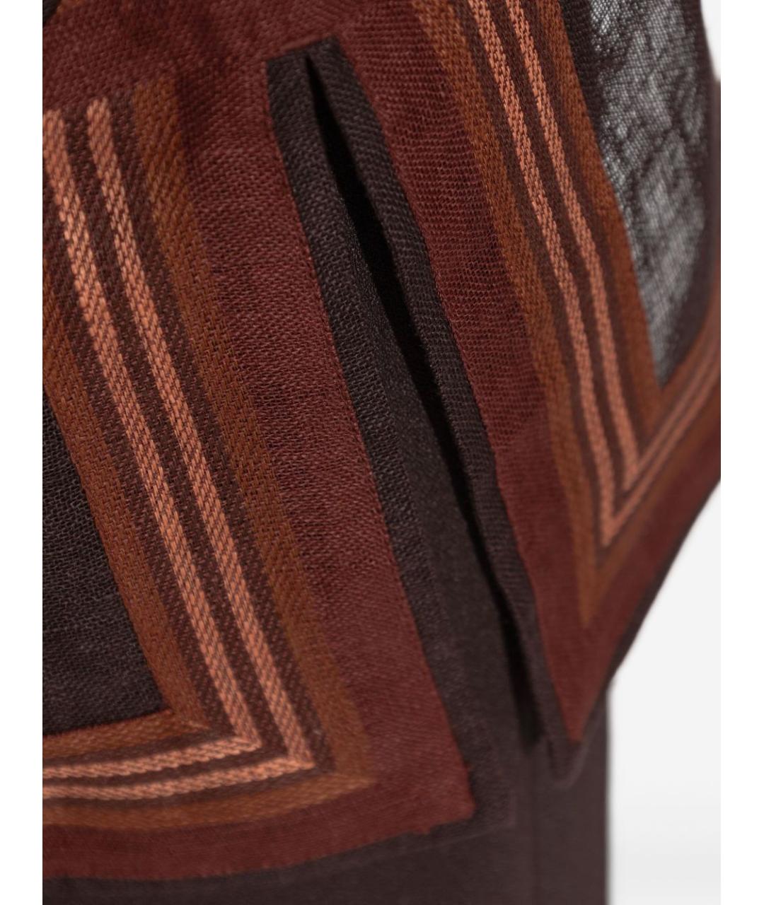 TORY BURCH Коричневая льняная рубашка, фото 5