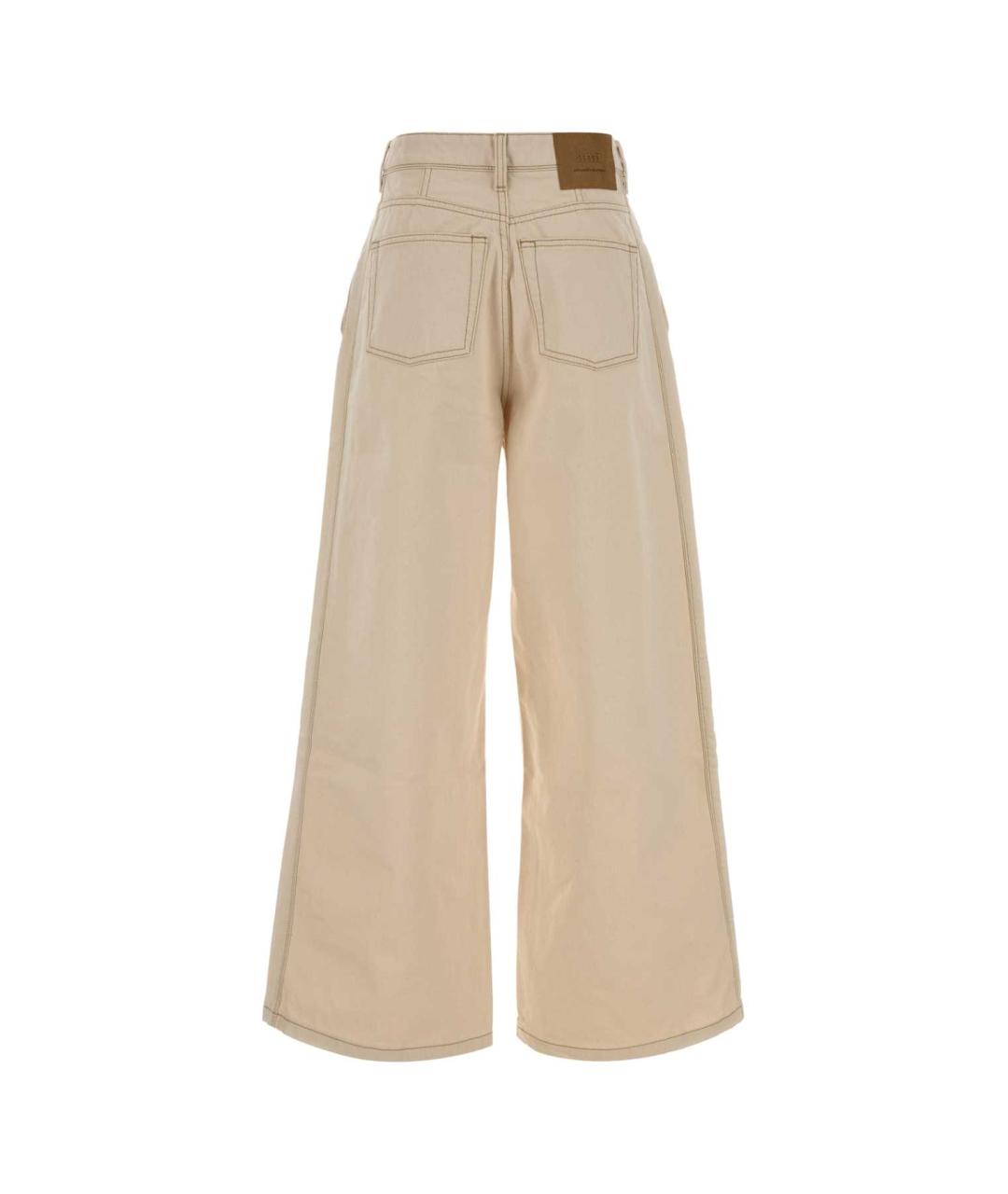 Ami Paris Бежевые хлопковые прямые джинсы, фото 2