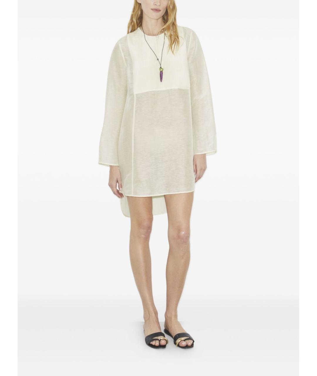 TORY BURCH Бежевое льняное платье, фото 2