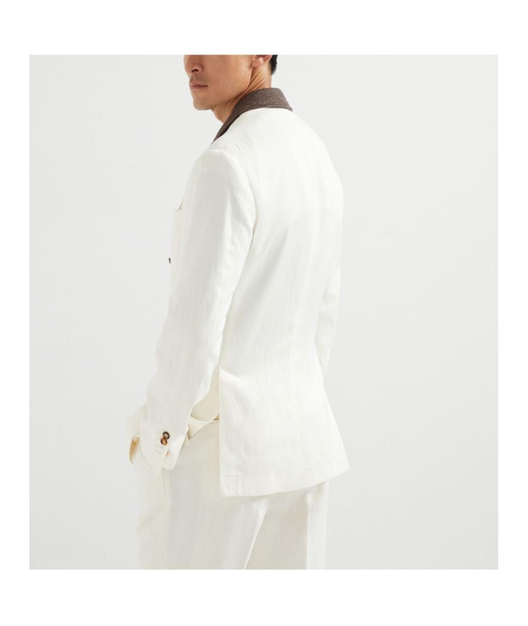 BRUNELLO CUCINELLI Белый шелковый пиджак, фото 6