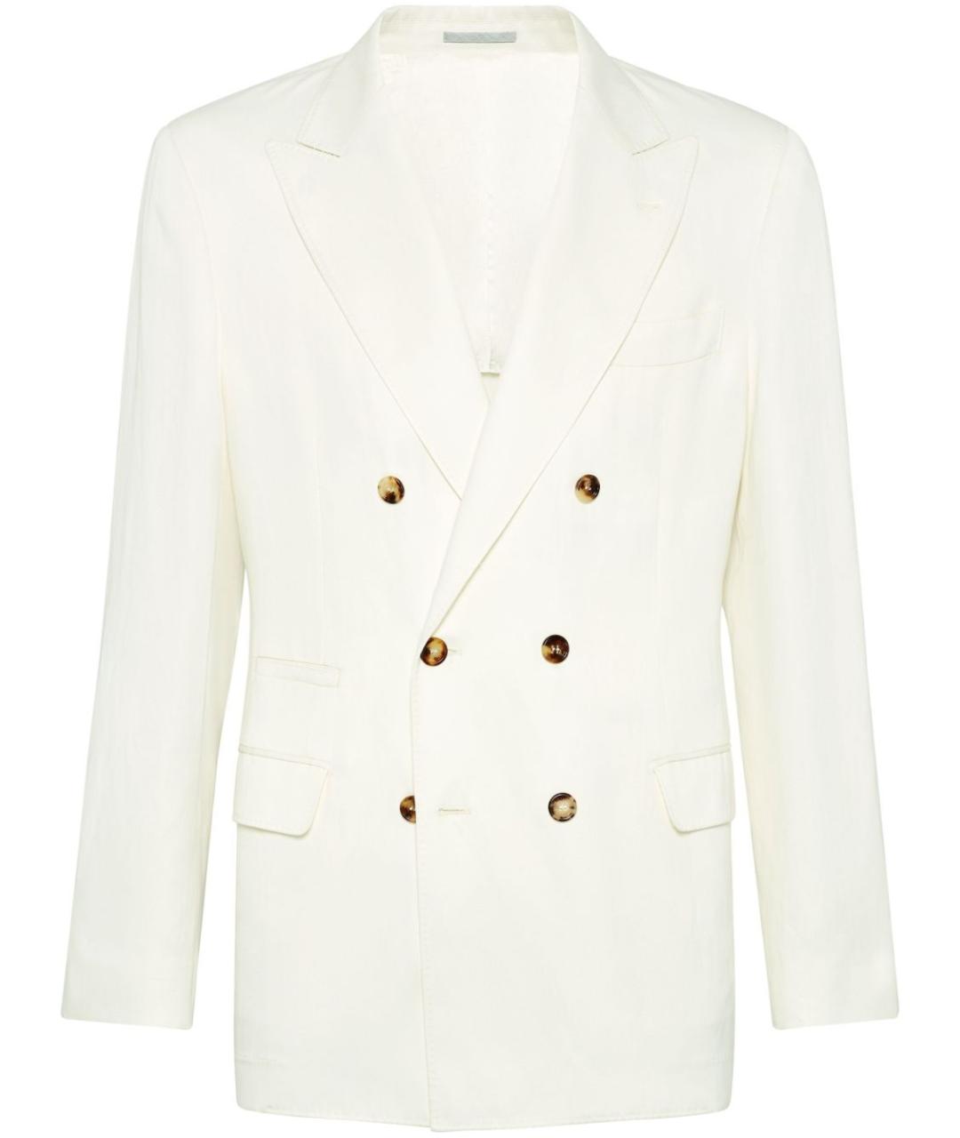 BRUNELLO CUCINELLI Белый шелковый пиджак, фото 1