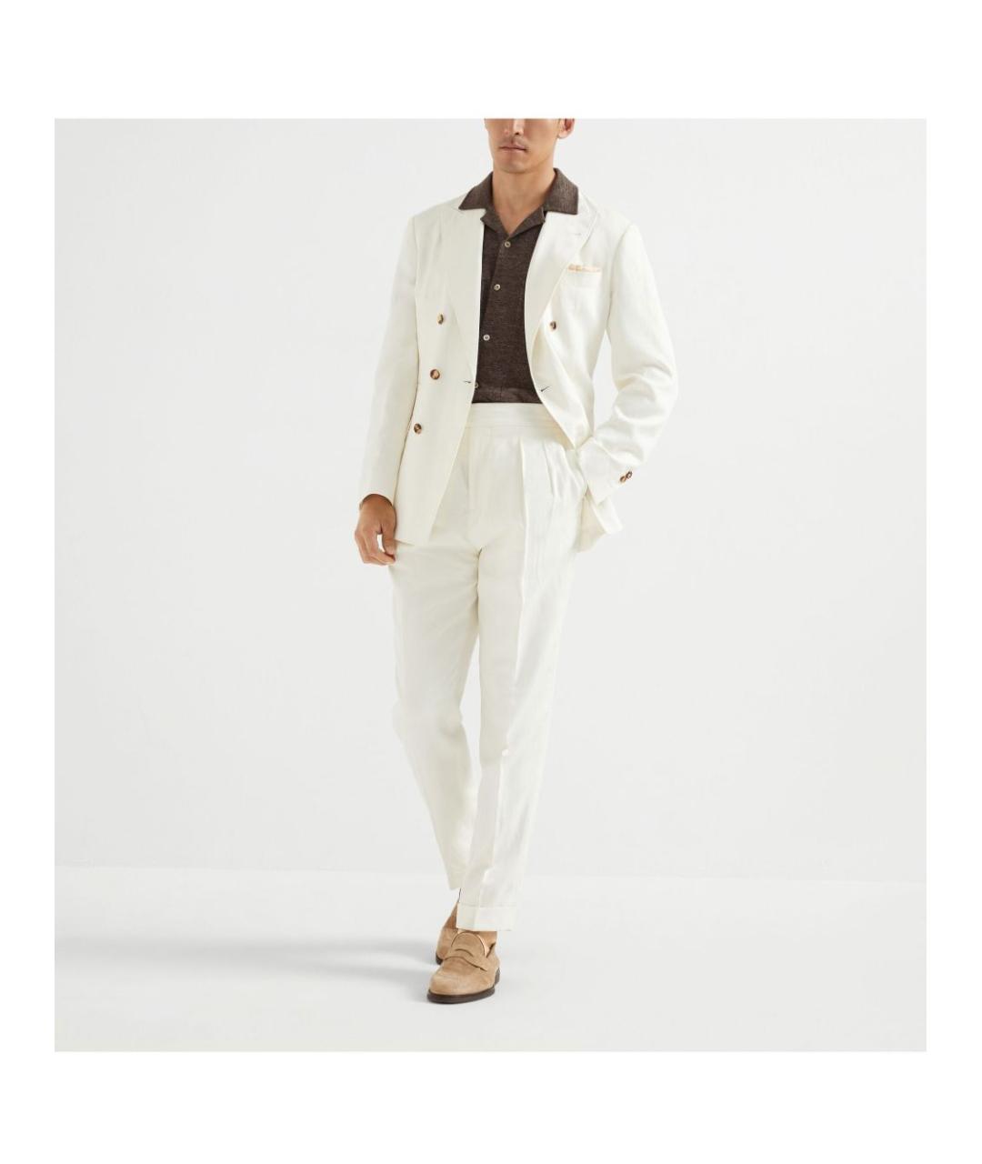 BRUNELLO CUCINELLI Белый шелковый пиджак, фото 5