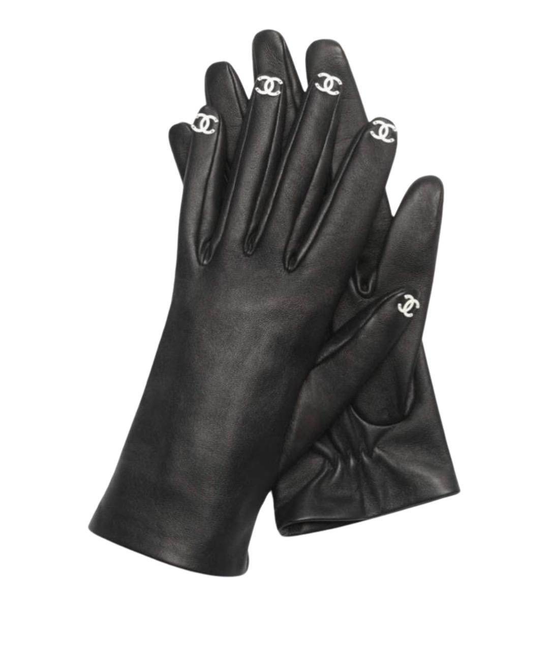 CHANEL Черные кожаные перчатки, фото 1