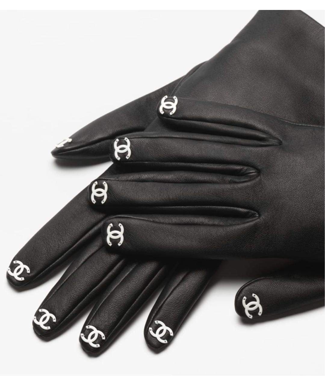 CHANEL Черные кожаные перчатки, фото 2