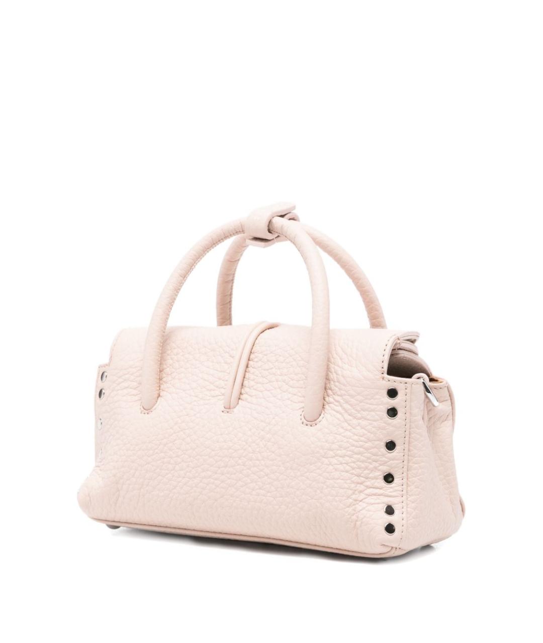 ZANELLATO Розовая кожаная сумка с короткими ручками, фото 4