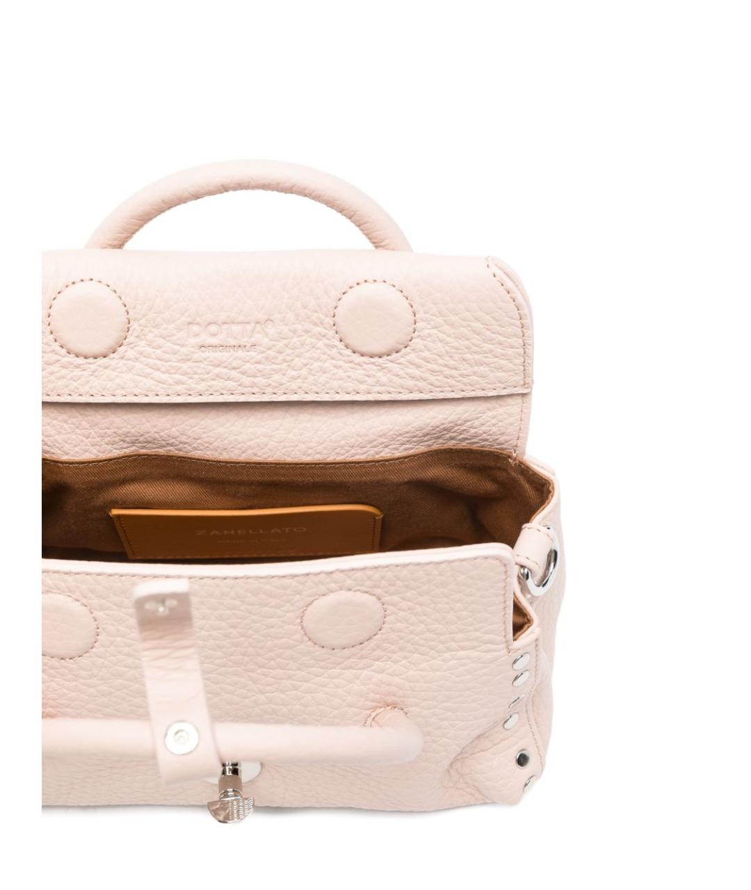 ZANELLATO Розовая кожаная сумка с короткими ручками, фото 3