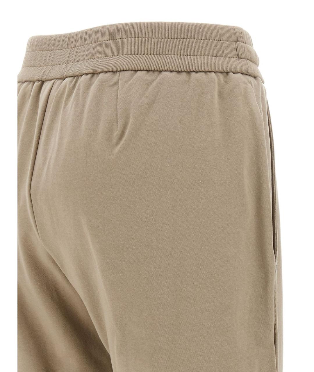 BRUNELLO CUCINELLI Бежевые хлопковые прямые брюки, фото 4