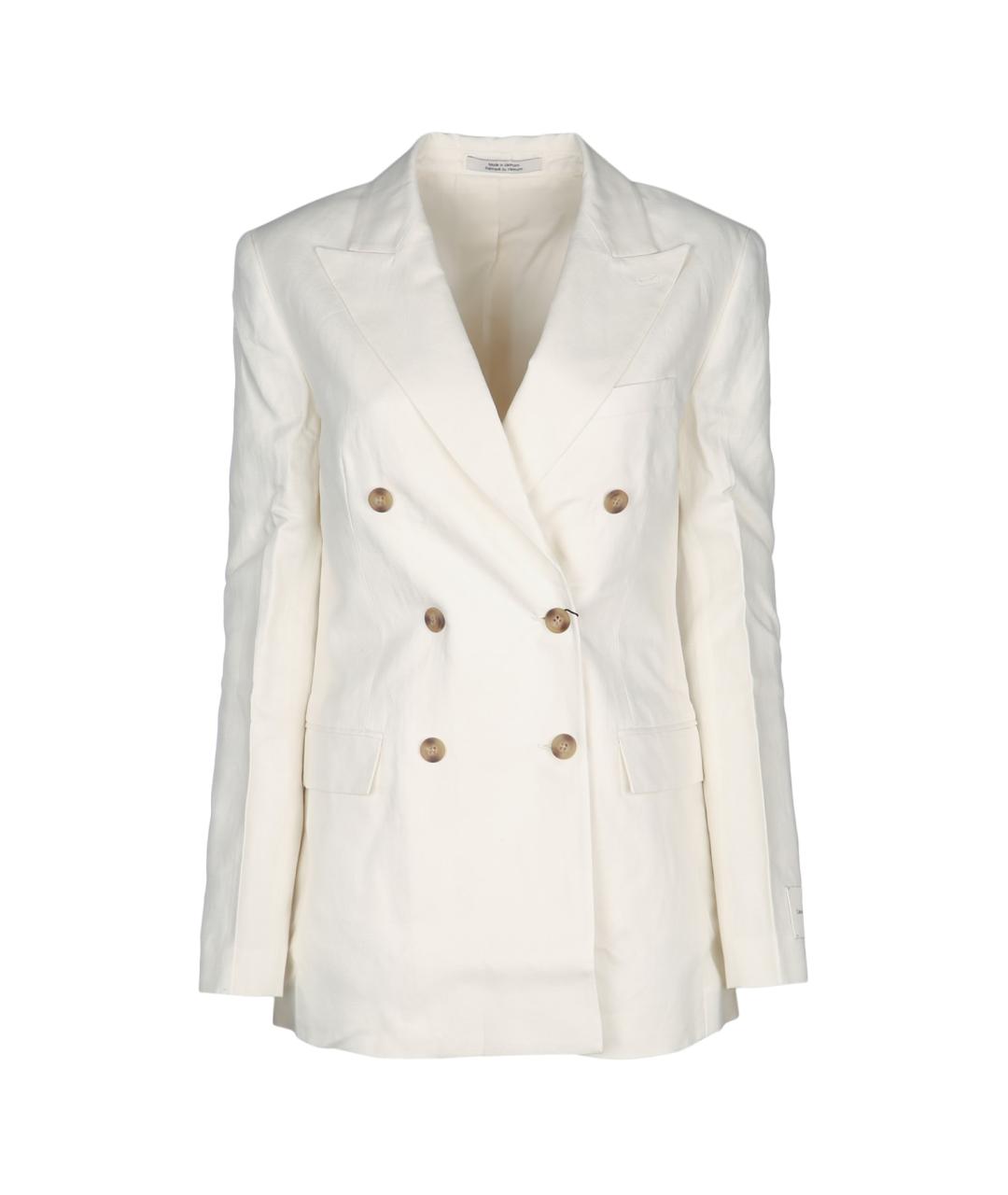 CALVIN KLEIN Белый льняной жакет/пиджак, фото 1