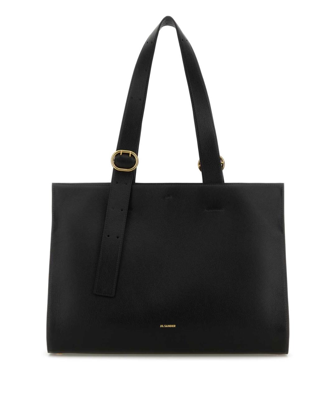 JIL SANDER Черная кожаная сумка тоут, фото 1