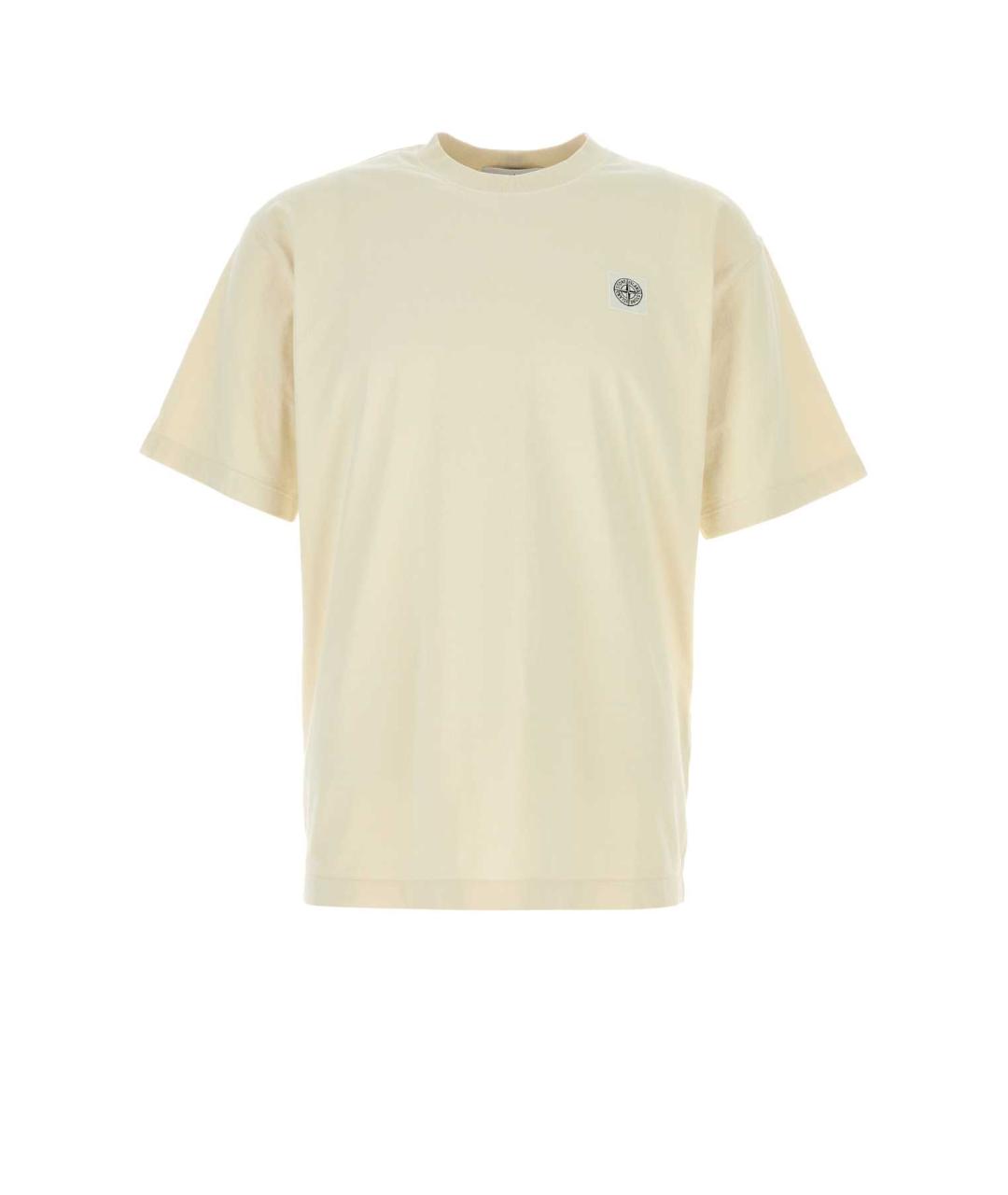 STONE ISLAND Желтая хлопковая футболка, фото 1