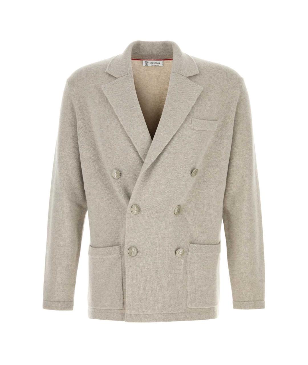 BRUNELLO CUCINELLI Серый кашемировый пиджак, фото 1