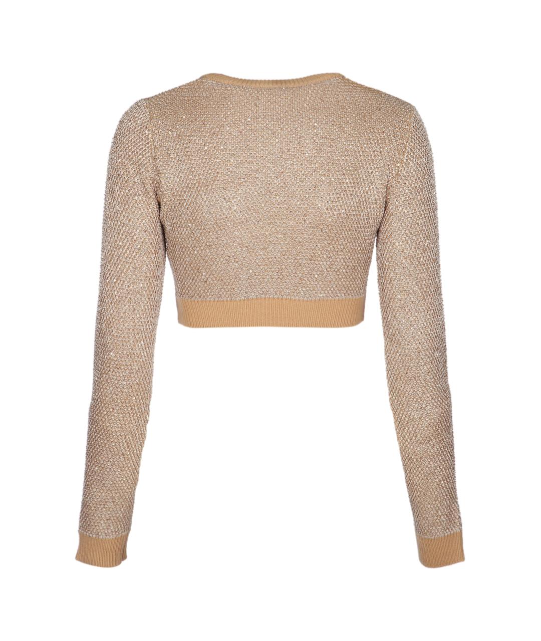 ELISABETTA FRANCHI Бежевый полиэстеровый джемпер / свитер, фото 2