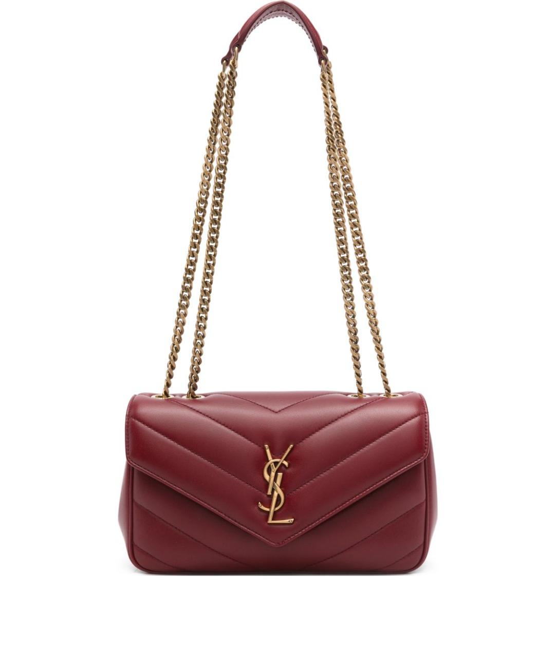 SAINT LAURENT Красная кожаная сумка через плечо, фото 1
