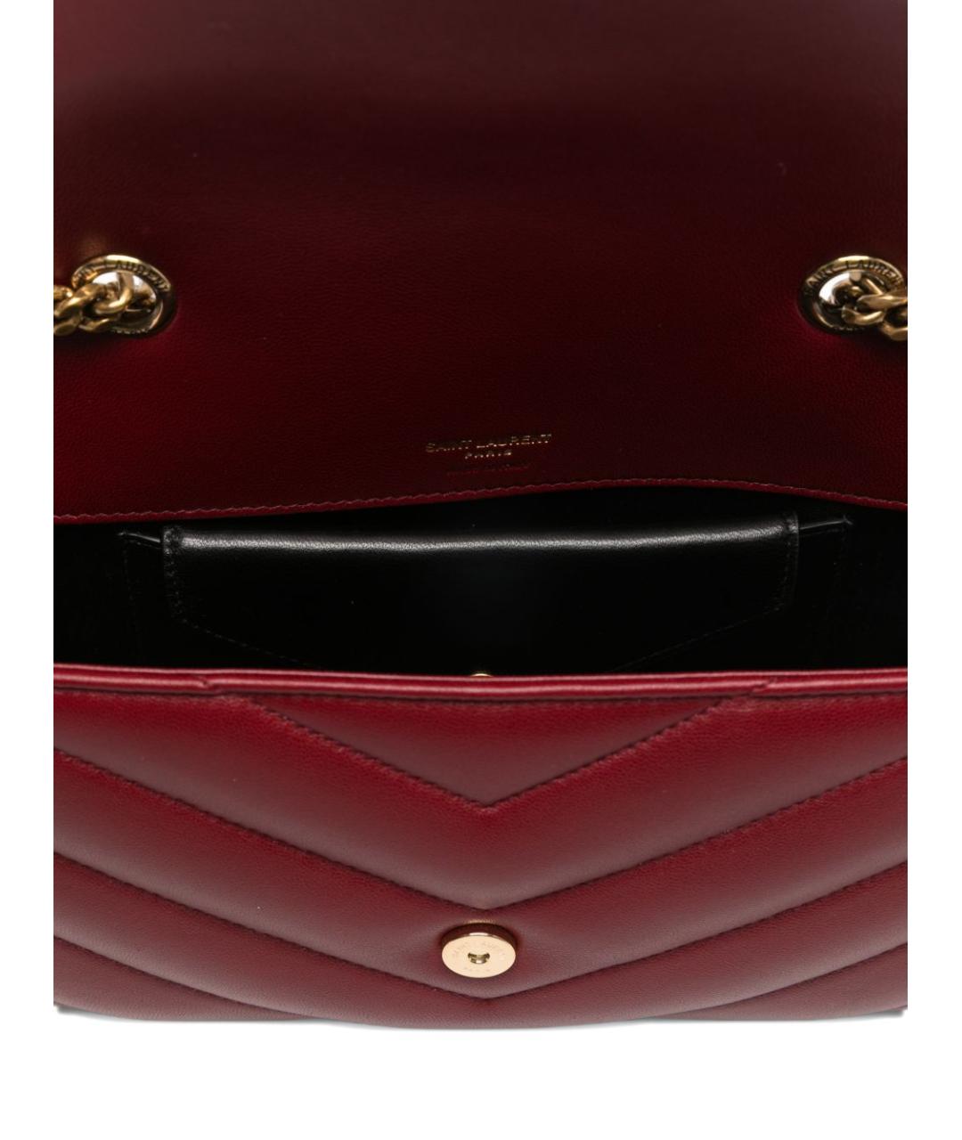 SAINT LAURENT Красная кожаная сумка через плечо, фото 2