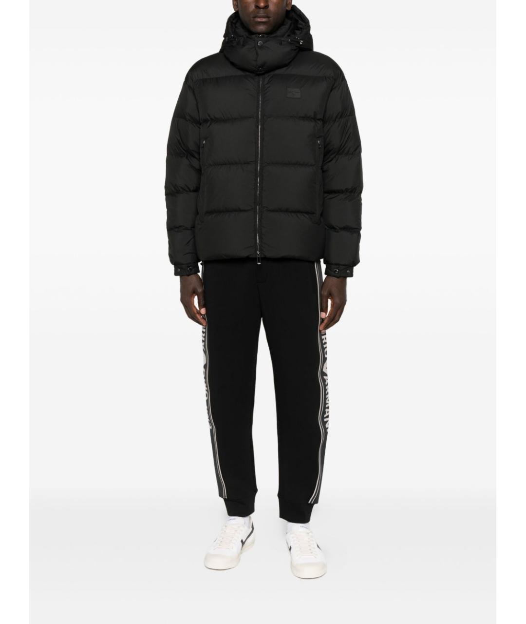 EMPORIO ARMANI Черный полиамидовый пуховик, фото 2