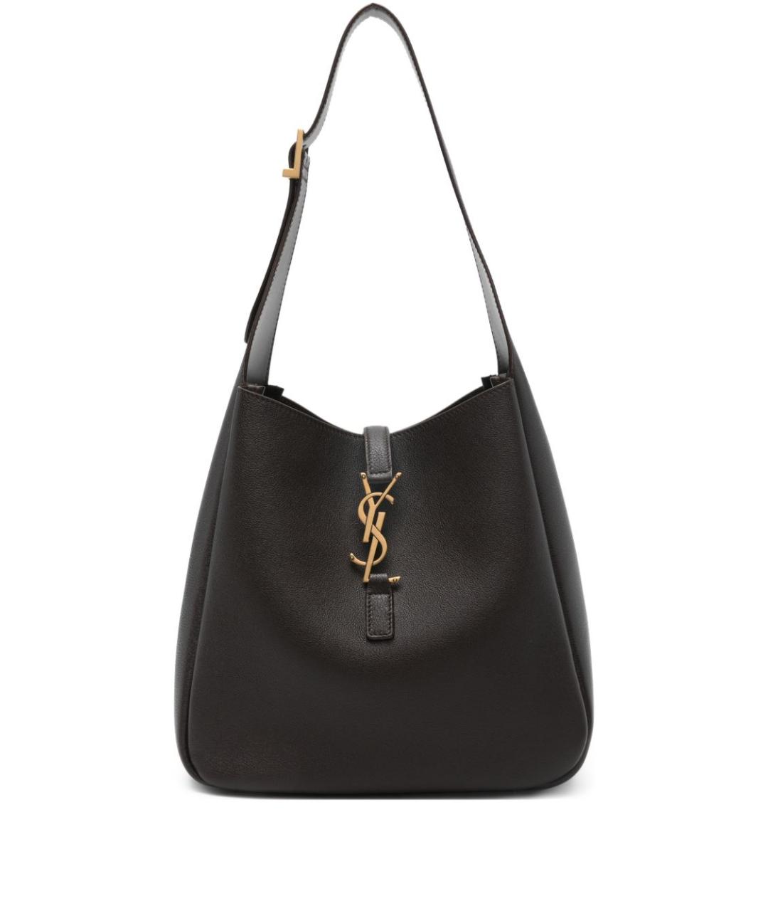 SAINT LAURENT Коричневая кожаная сумка через плечо, фото 1