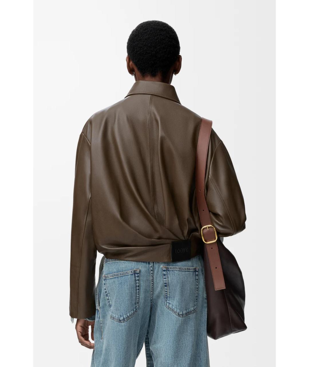 LOEWE Зеленая кожаная куртка, фото 4
